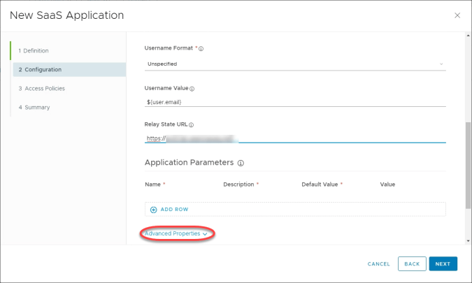 15b. WS1 New SaaS App Configuration