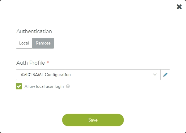 9. Save AVI SAML Profile